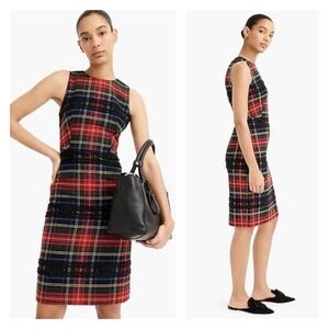J. Crew Stewart Plaid Lurex Sheath Dress 2